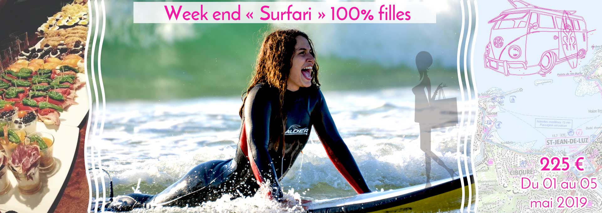 Week end « Surfari » 100% filles à la découverte de la région : surf, spot ....